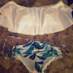Two piece swimsuit high waisted